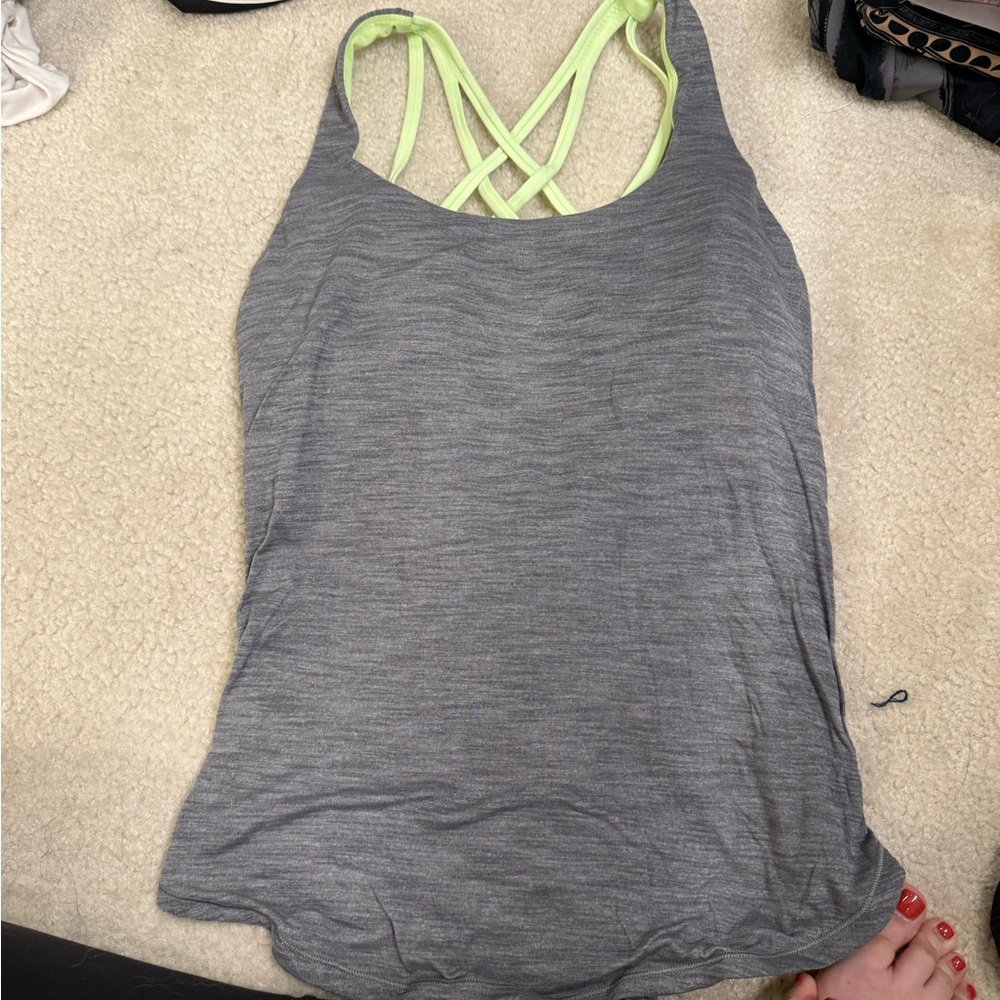 Lululemon Gray and Green Top